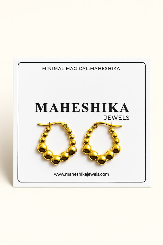 Beaded Gold Hoop Earrings – Bold Yet Elegant Everyday Style