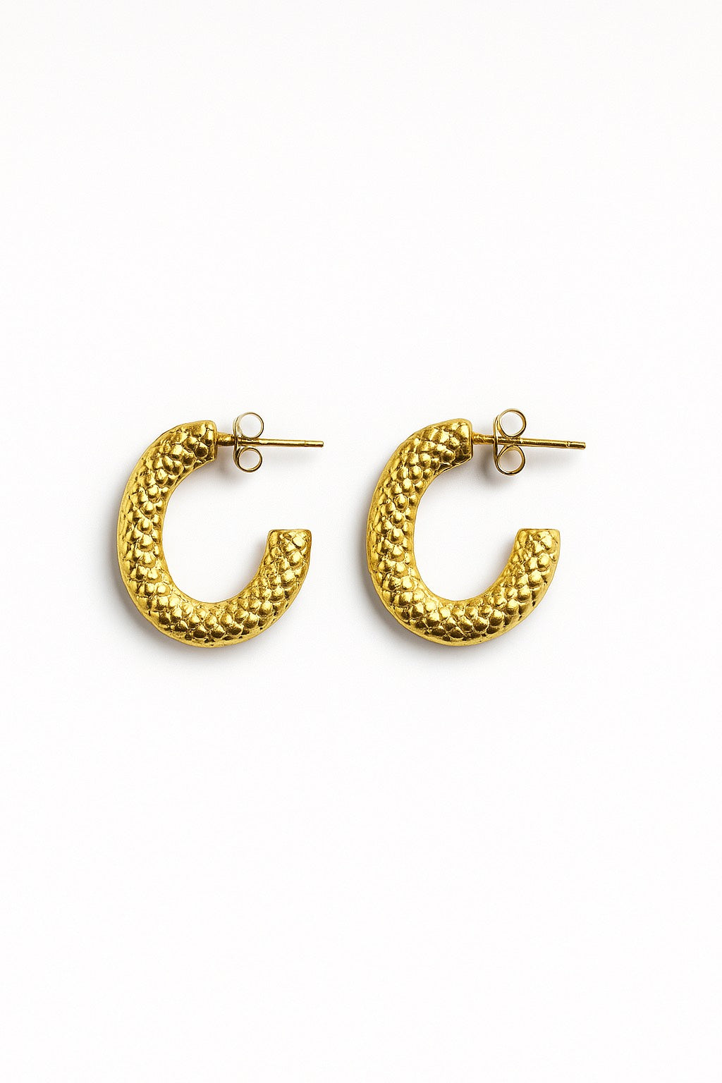 Textured Gold Hoop Earrings – Bold, Lightweight & Anti-Tarnish