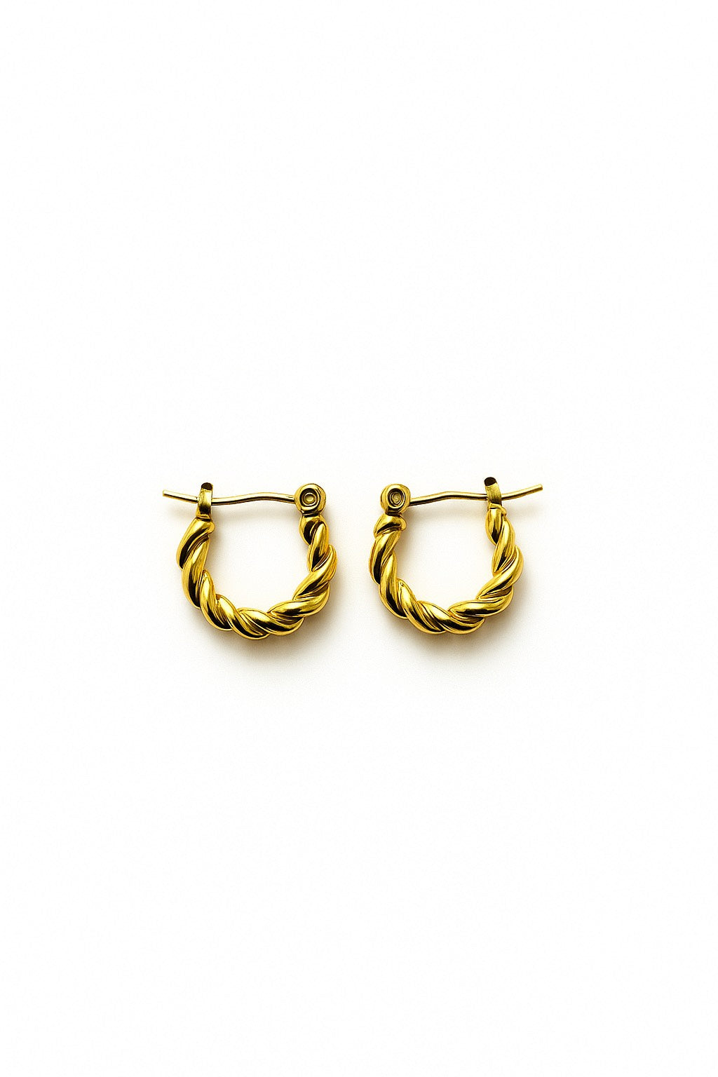Twisted Gold Hoop Earrings – Minimal Everyday Jewelry