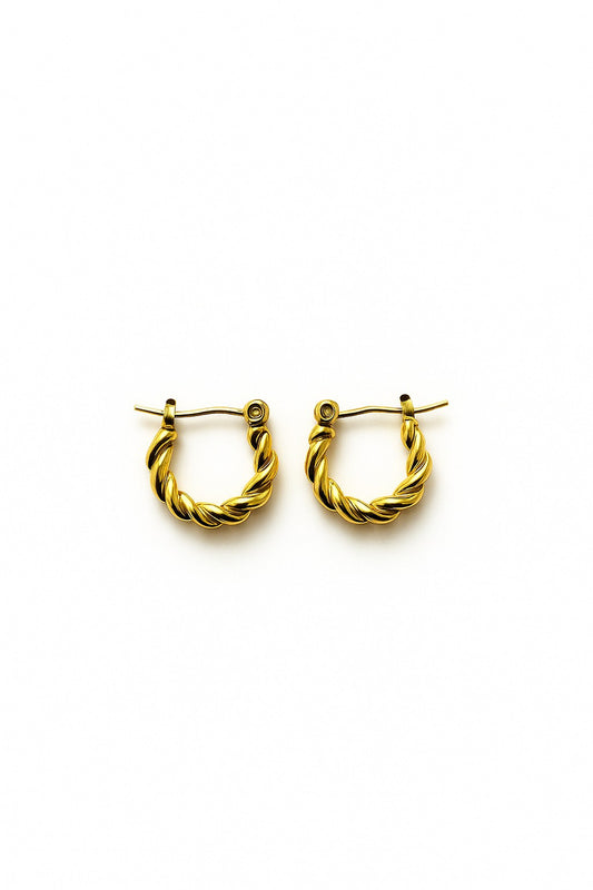 Twisted Gold Hoop Earrings – Minimal Everyday Jewelry