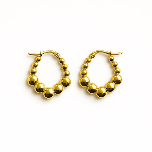 Beaded Gold Hoop Earrings – Bold Yet Elegant Everyday Style