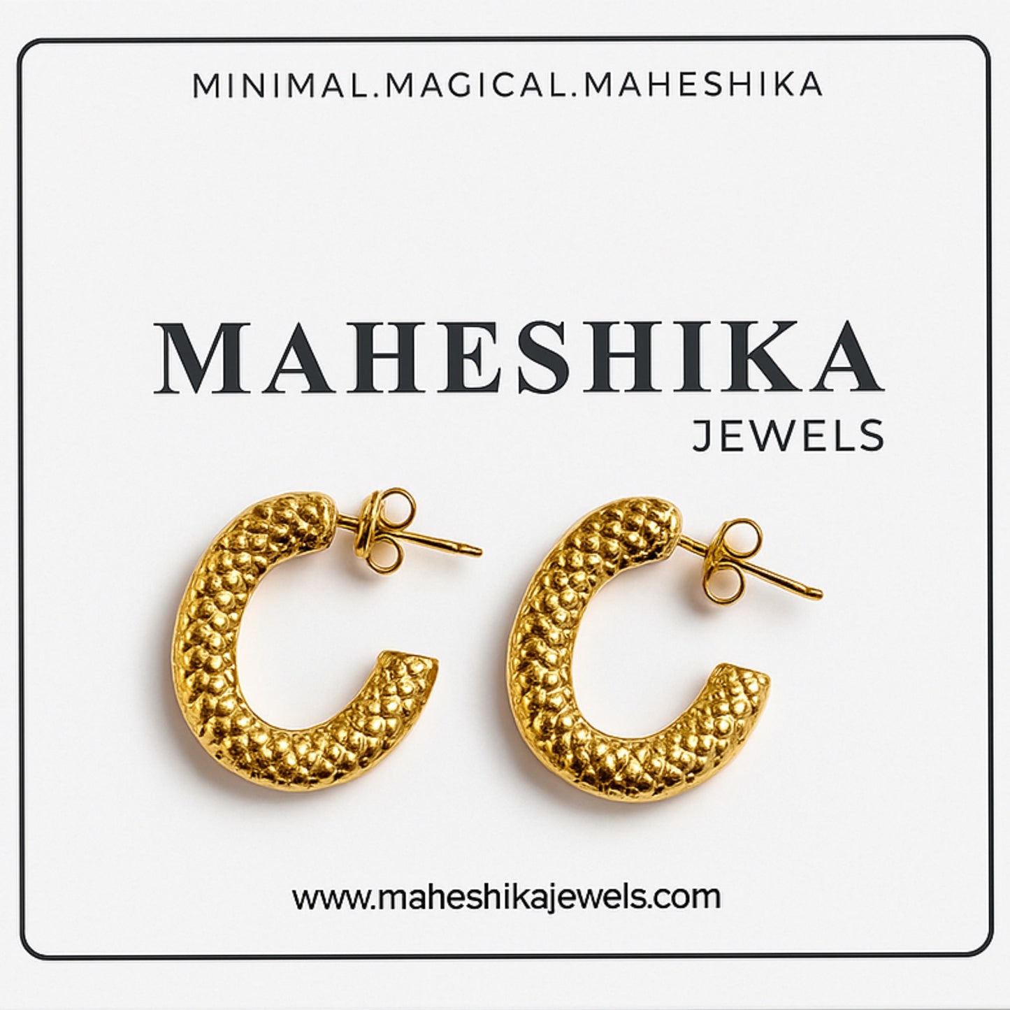 Textured Gold Hoop Earrings – Bold, Lightweight & Anti-Tarnish